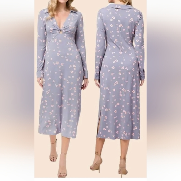 Wayf Lavender Floral Dress - Picture 2 of 4